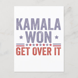 Kamala Won überholen Harris Walz Election Postkarte