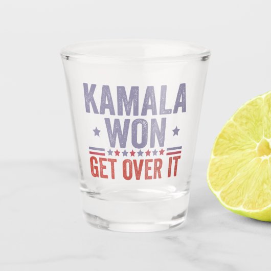 Kamala Won überholen Harris Walz Election Schnapsglas (Vorderseite)
