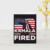 Kamala You are Fired Funny Karte (Gelbe Blume)
