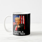 Kamala You are Fired Funny Präsident Trump Laughin Kaffeetasse (Links)