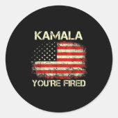 Kamala You're Fired Funny Anti Kamala Harris Elect Runder Aufkleber (Vorderseite)