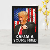 Kamala You're Fired Funny President Trump Laughing Karte (Gelbe Blume)