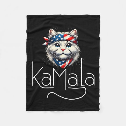 Kamalaharris 2024 Shirt Cat Lettering Positive Min Fleecedecke (Vorderseite)