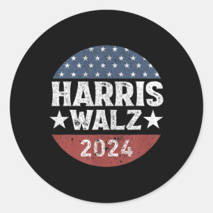 Kamalaharris Timwaltz 2024 Abstimmung Runder Aufkleber