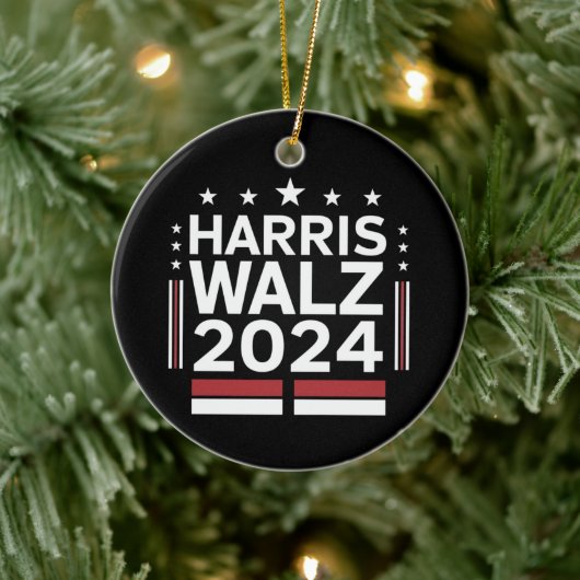 KamalaHarris TimWaltz 2024 Keramik Ornament (Baum)