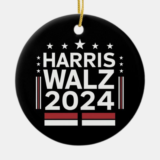 KamalaHarris TimWaltz 2024 Keramik Ornament (Vorne)