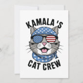 Kamalas Cat Crew Election Cat Lady Geschenk Dankeskarte (Vorderseite)
