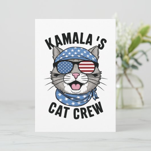 Kamalas Cat Crew Election Cat Lady Geschenk Dankeskarte (Stehend Vorderseite)