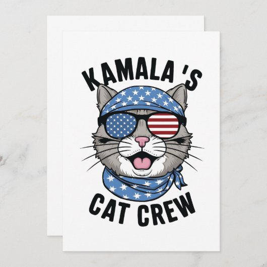 Kamalas Cat Crew Election Cat Lady Geschenk Dankeskarte (Vorne/Hinten)