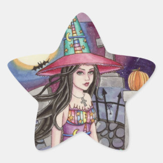 Kamaria - Regenbogen-Hexenhecker Stern-Aufkleber