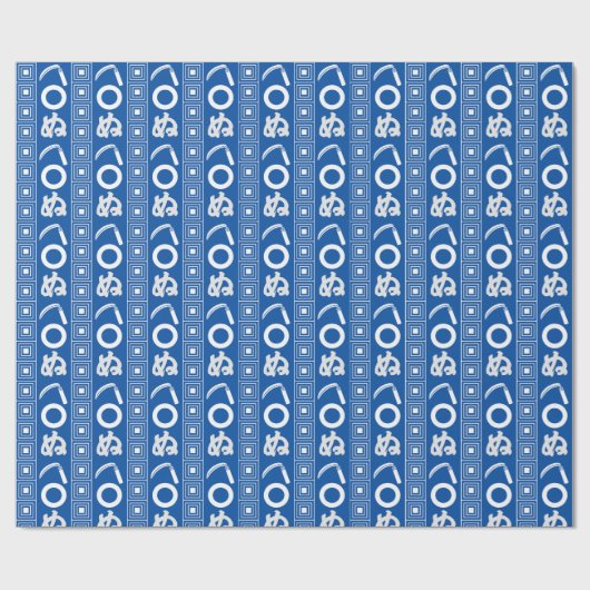 Kamawanu Edo-Style Graphic Pattern Geschenkpapier (Flach)