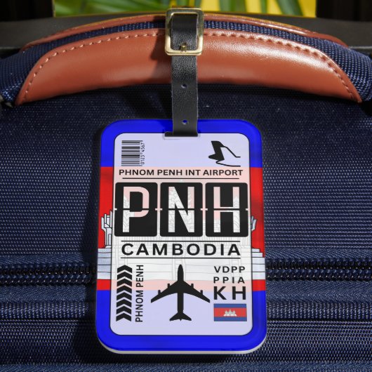 Kambodia Phnom Penh Gepäcktag Gepäckanhänger (Vorderseite Insitu 2)