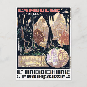 Kambodscha, Angkor, Indochine, Vintage Asienreise Postkarte