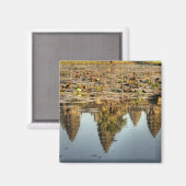 Kambodscha, Angkor. Reflektion des Tempels Magnet (Vorderseite/Rückseite)