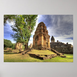 Kambodscha, Angkor Wat. Blick auf den Bakong-Tempe Poster