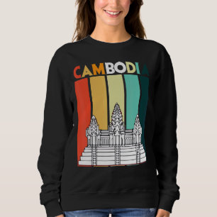 Kambodscha Angkor Wat Retro Asia Tourist Sweatshirt