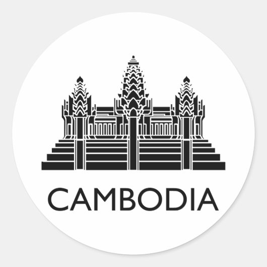 Kambodscha Angkor Wat Runder Aufkleber (Vorderseite)