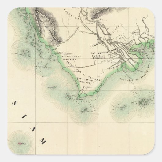 Kambodscha, Asien 11 Quadratischer Aufkleber (Vorderseite)