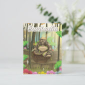 Kambodscha Buddah Vintage Reiseplakat Postkarte (Stehend Vorderseite)