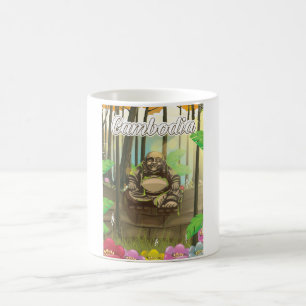 Kambodscha Buddha vintage Reiseposter Kaffeetasse