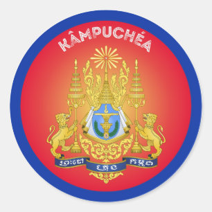 Kambodscha-Erbe-Emblem Runder Aufkleber