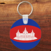 Kambodscha Fisheye Flag Schlüsselanhänger (Vorderseite)