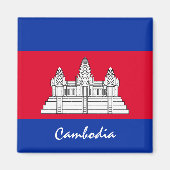 Kambodscha-Flagge/Asien-Urlaub/Sportfans Magnet (Vorne)