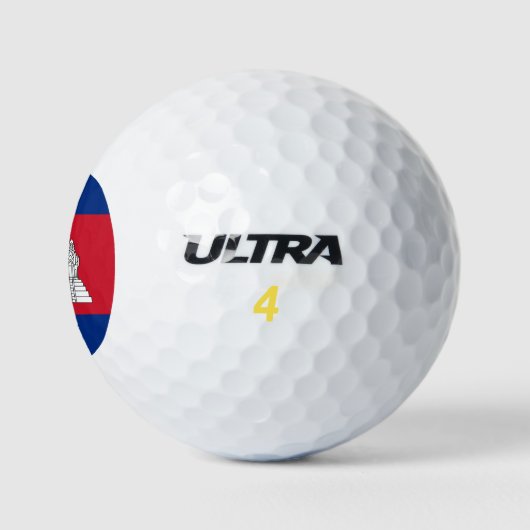 Kambodscha-Flagge Golfball (Logo)