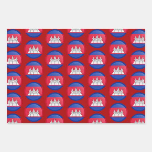 Kambodscha-Flagge, Herz- und Kambodschanisches Mod Geschenkpapier Set (Vorderseite 3)