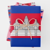 Kambodscha-Flagge, Herz- und Kambodschanisches Mod Geschenkpapier Set (Beispiel)