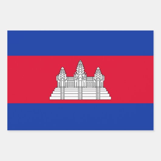 Kambodscha-Flagge, Herz- und Kambodschanisches Mod Geschenkpapier Set (Vorderseite)