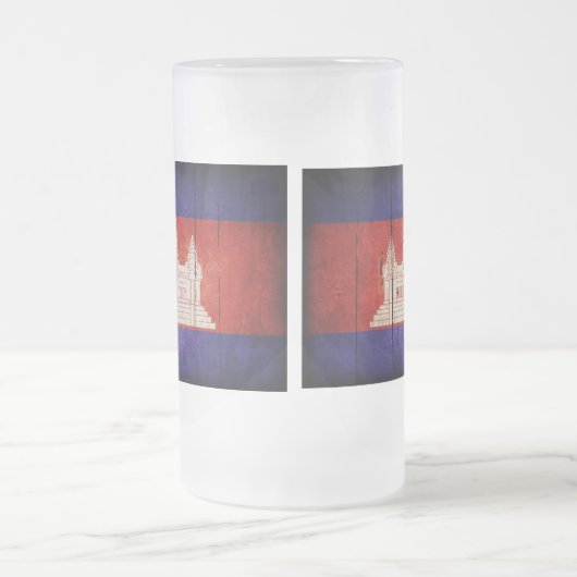 Kambodscha-Flagge; Kambodscha; Khmer Mattglas Bierglas (Mittel)