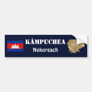 Kambodscha-Flagge + Karte Aufkleber Autoaufkleber