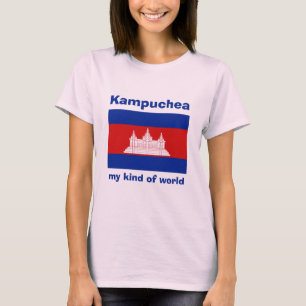 Kambodscha-Flagge + Karte + Text T-Shirt