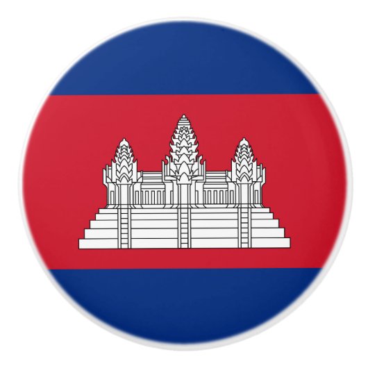 Kambodscha-Flagge Keramikknauf (Vorderseite)