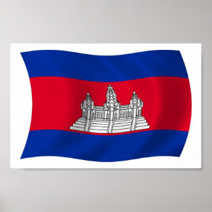 Kambodscha-Flagge Poster Druck