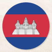Kambodscha-Flagge Runder Pappuntersetzer (Vorderseite)
