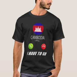 Kambodscha-Flagge Souvenir Kambodscha ruft an T-Shirt