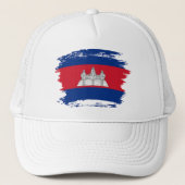 Kambodscha-Flagge Truckerkappe (Vorderseite)