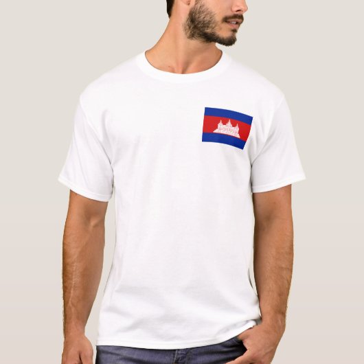 Kambodscha-Flagge und Karten-T - Shirt (Vorderseite)