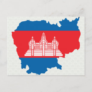 Kambodscha-Flagge - vollständige Karte