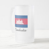 Kambodscha-Flaggen-Entwurf Mattglas Bierglas (Vorderseite Links)