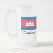 Kambodscha-Flaggen-Entwurf Mattglas Bierglas (Links)