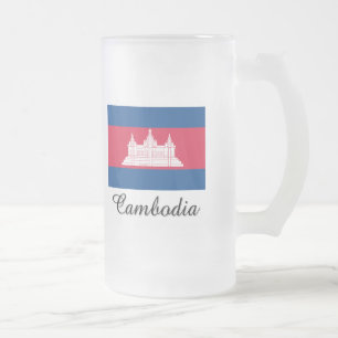 Kambodscha-Flaggen-Entwurf Mattglas Bierglas