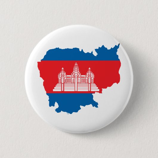 Kambodscha-Flaggen-Karte Größengleich Button (Vorderseite)