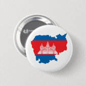 Kambodscha-Flaggen-Karte Größengleich Button (Vorne & Hinten)