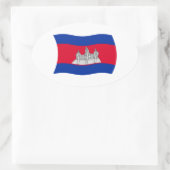 Kambodscha-Flaggenaufkleber Ovaler Aufkleber (Tasche)