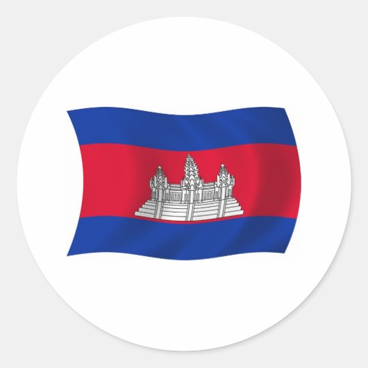 Kambodscha-Flaggenaufkleber Runder Aufkleber (Vorderseite)