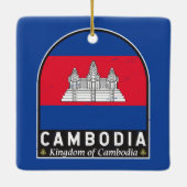 Kambodscha-FlaggenEmblem erschüttert Vintag Keramikornament (Rückseite)