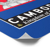 Kambodscha-FlaggenEmblem erschüttert Vintag Poster (Ecke)